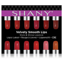 Load image into Gallery viewer, SHANY Slick &amp; Shine Lipstick Set - 12 Matte color Long Lasting &amp; Moisturizing Lip Colors with Vitamin E and Aloe Vera.
