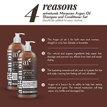 Load image into Gallery viewer, artnaturals Moroccan Argan Oil Shampoo and Conditioner Set - (2 x 16 Fl Oz / 473ml) - Volumizing &amp; Moisturizing - Gentle on Curly &amp; Color Treated Hair
