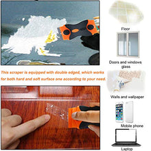 Load image into Gallery viewer, 3 Pack Double Edge Razor Blade Scraper Set with 20 Pcs Replacement Scraper Blades, Multi-Purpose Scraper Cleaning Tool for Scraping Labels, Decals, Stickers, Paint from Glass, Stovetop, Subfloor
