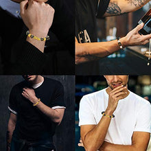 Load image into Gallery viewer, YADOCA 4 Pcs Pi Xiu Feng Shui Bracelets Set for Men Women Black Obsidian Wealth Bracelets Five Elements Zodiac Good Lucky Tiger Eye Bracelets 10mm Bead Adjustable Elastic
