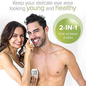 Eye Gel with Hyaluronic Acid, Reduce Dark Circles, Puffiness and Eye Bags. Anti Wrinkle Under Eye Treatment, Hydrating Gel with Collagen, Aloe and Vitamin E, Anti Aging Cream for Men & Women