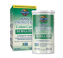 Load image into Gallery viewer, Garden of Life RAW Probiotics Colon Care Shelf Stable - 50 Billion CFU Guaranteed Through Expiration - Once Daily - Certified Non-GMO &amp; Gluten Free - No Refrigeration, 30 Vegetarian Capsules
