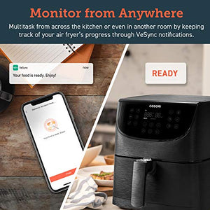 COSORI Smart WiFi Air Fryer 5.8QT(100 Recipes), Digital Touchscreen with 11 Cooking Presets for Air Frying, Roasting & Keep Warm ,Preheat & Shake Remind, Works with Alexa & Google Assistant,1700W