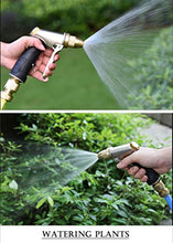 Load image into Gallery viewer, ESOW Garden Hose Nozzle 100% Heavy Duty Metal, Full Brass Nozzle &amp; ABS Non-Slip Ergonomic Grip, 4 Watering Patterns, High Pressure Metal Spray Gun for Watering Plants, Car Wash and Showering Dog
