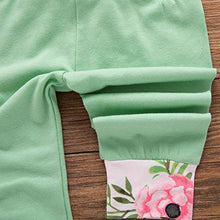 Load image into Gallery viewer, Newborn Baby Outfits Long Sleeve Striped Floral Shirt Dress T-Shirt Pants Headband Autumn Winter Newborn Infant Suit
