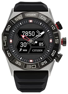 Citizen CZ Smart PQ2 Hybrid Smartwatch with YouQ Wellness app Featuring IBM Watson® AI and NASA Research, Black and White Customizable Display, Bluetooth, HR, Activity Tracker, 18-Day Battery Life