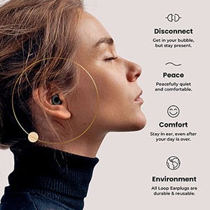 Loop Quiet Noise Reduction Earplugs – Super Soft, Reusable Hearing Protection in Flexible Silicone for Sleep, Noise Sensitivity & Flights - 8 Ear Tips in XS/S/M/L – 27dB Noise Cancelling – Black