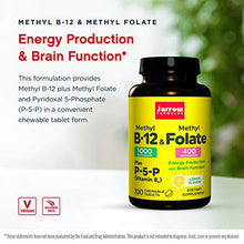 Load image into Gallery viewer, Jarrow Formulas Methyl B-12 &amp; Methyl Folate - 100 Chewable Tablets, Lemon - Bioactive Vitamin B12 &amp; B9 - Supports Energy Production, Brain Function &amp; Metabolism - Gluten Free - 100 Servings
