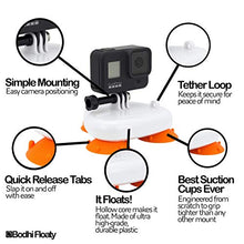 Load image into Gallery viewer, Bodhi Floaty Suction Cup Mount - Floating GoPro Accessory for Kayak, Surfboard, Boat, Car - Floats Action Cameras Including Hero9 Hero 8 Hero 7, GoPro Max, Insta360, DJI OSMO, AKASO, APEMAN, Campark
