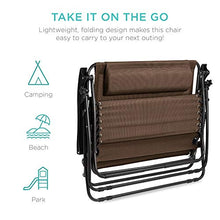 Load image into Gallery viewer, Best Choice Products 2-Person Double Wide Adjustable Folding Steel Mesh Zero Gravity Lounge Recliner Chair for Patio, Lawn, Balcony, Backyard, Beach, Outdoor Sports w/Cup Holders - Brown
