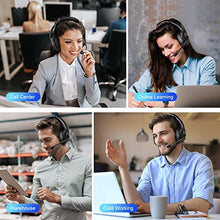 Load image into Gallery viewer, EKSA Bluetooth Headsets with Microphone &amp; USB Dongle, 30 Hours Talk Time &amp; 33ft Range, AI Environmental Noise Cancelling Mic, Over-Ear Wireless Headphone for PC/Laptop/Computer/Home/Work/Office/Zoom
