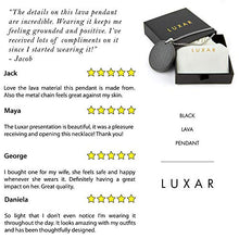 Load image into Gallery viewer, EMF Protection Necklace | LUXAR | Black Volcanic Lava &amp; Shungite Pendant | Metal Adjustable Chain &amp; Clasp | Energy Cleansing | EMF WiFi Shield Eliminator [Flower of Life]
