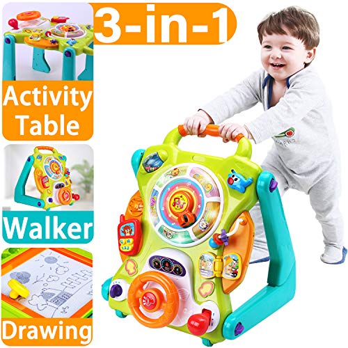 iPlay, iLearn Baby Sit to Stand Walkers Toys, Kids Activity Center, Toddlers Musical Fun Table, Lights and Sounds, Learning, Birthday Gift for 9, 12, 18 Months, 1, 2 Year Olds, Infants, Boys, Girls