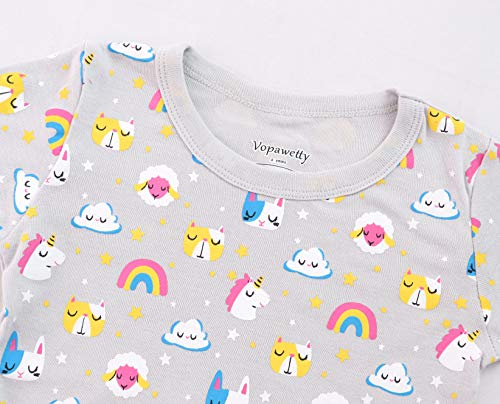 Load image into Gallery viewer, Girls' 6-Piece Snug-Fit Cotton Pajama Set Sleepwear (Unicorn/Sleep in, 8)