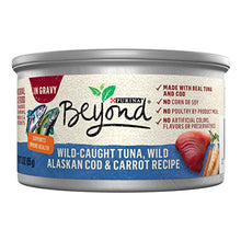 Load image into Gallery viewer, Purina Beyond Wild-Caught Tuna, Wild Alaskan Cod and Carrot Recipe In Wet Cat Food Gravy - (12) 3 oz. Cans
