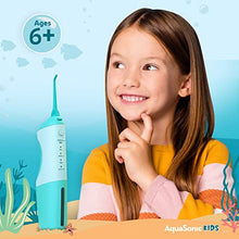 Load image into Gallery viewer, AquaSonic Kids' Water Flosser for Ages 6+ | Standard Nozzle, Orthodontic Nozzle &amp; Waterproof Stickers | 4 Flossing Modes | Aquarium Adventures Theme
