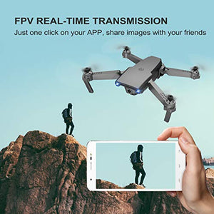 NEHEME NH525 Foldable Drones with 720P HD Camera for Adults, RC Quadcopter WiFi FPV Live Video, Altitude Hold, Headless Mode, One Key Take Off for Kids or Beginners with 2 Batteries 22mins