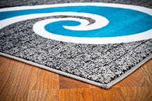 Load image into Gallery viewer, 0327 Turquoise White Gray Black 5&#39;2x7&#39;2 Area Rug Abstract Carpet
