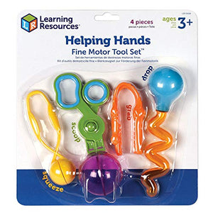 Learning Resources Helping Hands Fine Motor Tool Set Toy - 4 Pieces, Easter Toys for kids, Ages 3+ Fine Motor and Sensory Play Toys, Toddler Tweezers, Sensory Bin Toys