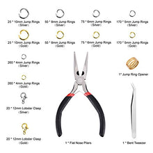Load image into Gallery viewer, Paxcoo 1200Pcs Open Jump Rings and Lobster Clasps Jewelry Findings Kit with Pliers for Jewelry Making (Silver and Gold)
