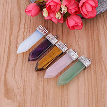 Load image into Gallery viewer, Healing stone Crystal necklace for Women's 7 Chakra stone Balanced Amethyst Gemstone Necklace with 18 "Stainless Steel Chain Strap Gift Box(Amethyst)
