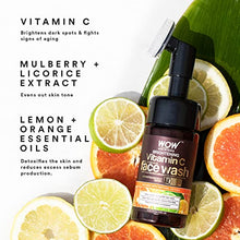 Load image into Gallery viewer, WOW Skin Science Vitamin C Natural Face Wash w/ Face Brush - Foaming Facial Cleanser - Facial Skin Care Products - Acne Face Wash for Women - Exfoliating Face Wash Men's Scrub - All Skin Types (150ml)
