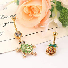 Load image into Gallery viewer, YADOCA 10 Pcs 14G Dangle Belly Button Rings for Women Stainless Steel Cute Navel Rings Body Piercing Jewelry Set
