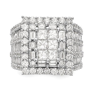 14K White Gold Complete Diamond Cluster Engagement Ring for Women (4.361CT,H-SI2)