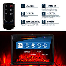 Load image into Gallery viewer, YODOLLA 29 Inch Electric Fireplace Insert, Recessed Mounted &amp; Freestanding Electric Fireplace Heater with Remote Control,Black
