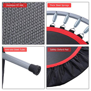 BCAN 40" Foldable Mini Trampoline, Fitness Rebounder with Adjustable Foam Handle, Exercise Trampoline for Kids Adults Indoor/Garden Workout Max Load 330lbs