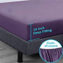 Load image into Gallery viewer, Mejoroom Bed Sheets Set - Soft Microfiber Bed Sheets,14-inch Deep Pockets,Copper ion Element,Wrinkle,Fade,Stain Resistant,Hypoallergenic - 4 Piece（Full，Purple）
