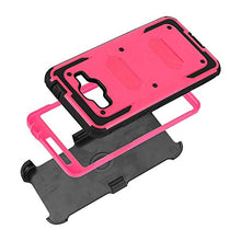 Load image into Gallery viewer, J.west Galaxy J3 Case, J3 (2016) Case, Hard Shock Absorption Full Body Rugged Hybrid Stand Holster Belt Clip Defender Phone Cover for J3, J3 (2016), J3 V, Express Prime, Amp Prime, Galaxy Sky Rose
