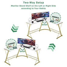 Load image into Gallery viewer, Mr IRONSTONE L-Shaped Desk 50.8" Computer Corner Desk, Home Gaming Desk, Office Writing Workstation with Large Monitor Stand, Space-Saving, Easy to Assemble（Laminate Marble）

