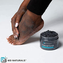 Load image into Gallery viewer, M3 Naturals Charcoal Exfoliating Body Scrub Polish with Collagen &amp; Stem Cell Gentle Body Exfoliator Face Scrub Bump Eraser Booty Scrub Best Shower Scrub Skin Exfoliant for Men &amp; Women 12 oz
