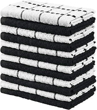 Load image into Gallery viewer, Utopia Towels Kitchen Towels, Pack of 12, 15 x 25 Inches, 100% Ring Spun Cotton Super Soft and Absorbent Black Dish Towels, Tea Towels and Bar Towels
