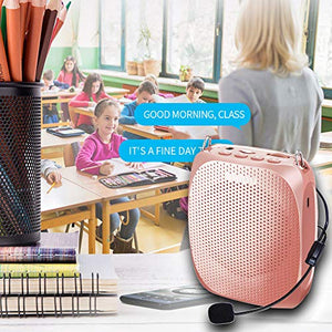Portable Voice Amplifier SHIDU Personal Speaker Microphone Headset Rechargeable Mini Pa System for Teachers Tour Guides Coaches Classroom Singing Yoga Fitness Instructors