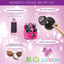 Load image into Gallery viewer, Gift Baskets for Women, Spa Gift Set for Her, Bath &amp; Body Gifts for Women - Enchanted Orchid 9 Piece Set, Best Gift Ideas for Her, Great Wedding, Birthday &amp; Anniversary Gift
