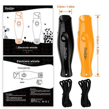 Load image into Gallery viewer, Feeke Electronic Whistle with Lanyard Adjustable, 3 Tone High Volume Spalding Electric Whistle for Referee Coaches PE Teacher, Outdoor Camping Hiking Boating Emergency Whistles (2Packs,Orange &amp; Black)
