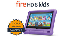 Load image into Gallery viewer, Fire HD 8 Kids tablet, 8&quot; HD display, ages 3-7, 32 GB, includes a 1-year subscription to Amazon Kids+ content, Purple Kid-Proof Case, (2020 release)
