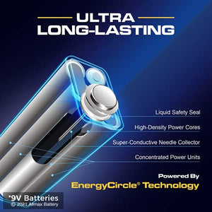 Allmax 9V Maximum Power Alkaline Batteries (12 Count) – Ultra Long-Lasting 9V Battery, 7-Year Shelf Life, Leak-Proof, Device Compatible – Perfect for Smoke Detectors and Fire Alarms
