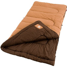 Load image into Gallery viewer, Coleman Dunnock Cold Weather Adult Sleeping Bag , Brown, heights up to 6 feet 4 inch tall
