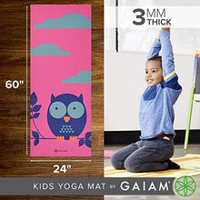 Load image into Gallery viewer, Gaiam Kids Yoga Mat Exercise Mat, Yoga for Kids with Fun Prints - Playtime for Babies, Active &amp; Calm Toddlers and Young Children, Owl, 3mm
