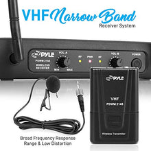 Load image into Gallery viewer, Pyle Dual Channel Wireless Microphone System - VHF Fixed Dual Frequency Wireless Mic Receiver Set with 2 Lavalier, 2 Headset Mics, 2 Transmitter, Receiver - For PA, Karaoke, Dj Party - Pyle PDWM2145
