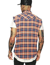 Load image into Gallery viewer, NUTEXROL Men's Casual Flannel Plaid Shirt Sleeveless Cotton Plus Size Vest
