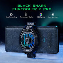 Load image into Gallery viewer, Cell Phone Cooler Black Shark Fun Cooler 2Pro, Cellphone Radiator with LED Temperature Display/Sleep Timer/Fan Speed Settings for 2.63-3.46 inches iOS/Android Semiconductor Heatsink Cooling
