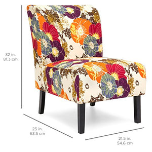 Best Choice Products Modern Contemporary Upholstered Armless Accent Chair - Floral/Multicolor