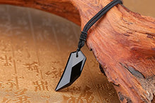 Load image into Gallery viewer, COAI Black Obsidian Wolf Tooth Necklace Stone Amulet Pendant
