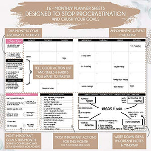 Deluxe Law of Attraction Academic Planner Sep 2020 - Dec 2021 - Weekly & Monthly planner to Increase Productivity & Happiness. Weekly Goal Planner, Organizer & Gratitude Journal + Planner Stickers