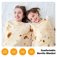Load image into Gallery viewer, CASOFU Burritos Blanket, Double Sided Giant Flour Tortilla Throw Blanket, Novelty Tortilla Blanket for Your Family, 285 GSM Soft and Comfortable Flannel Taco Blanket for Adults. (Beige, 60 inches)
