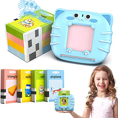 Talking Flash Cards Learning Toys: Talking FlashCards Learning Toys for 2 3 4 5 6 Year Old Boys Girls - Educational Flash Cards for Toddlers Baby - Electronic Flash Cards Toys & 224 Words (Best Blue)